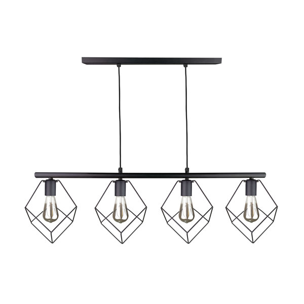 Borough Wharf Mishka 4 Light Black Kitchen Island Pendant Wayfair.co.uk